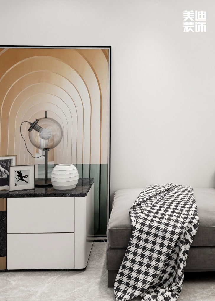 中航城100㎡現代輕奢風格案例效果圖—客廳