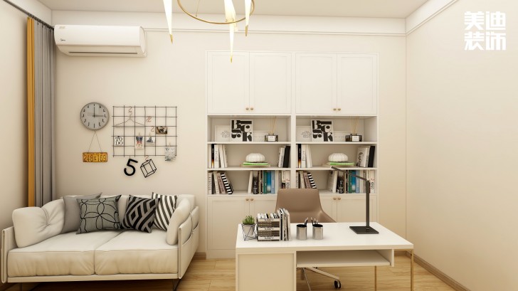 銀桂苑140㎡簡約風裝修案例效果圖—書房