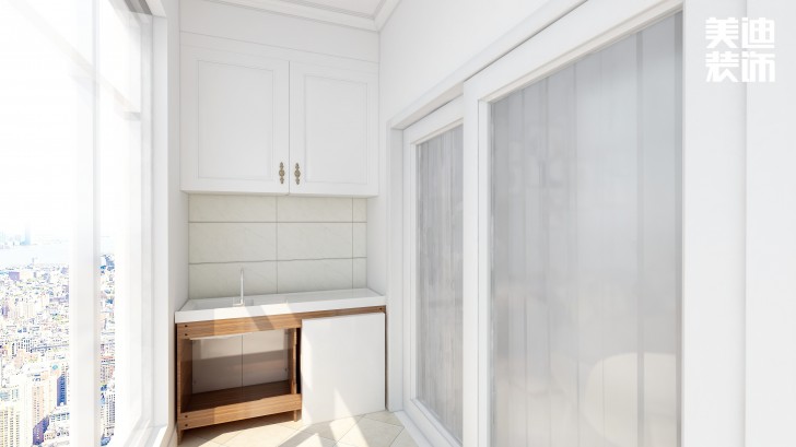 疊彩蘭亭90㎡現代簡約風裝修案例效果圖-陽臺