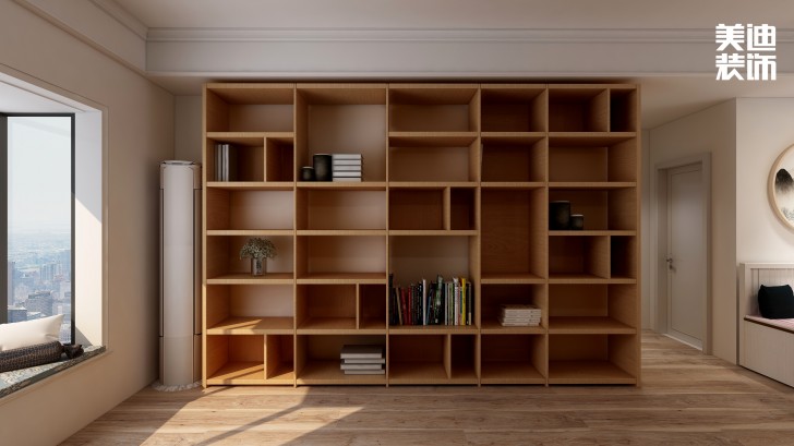 濱湖嘉苑75㎡自然風裝修案例效果圖-書房