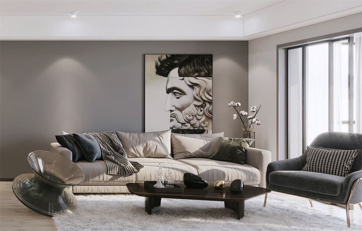 長沙保利國際廣場130平現代極簡風格-長沙裝修公司美迪裝飾