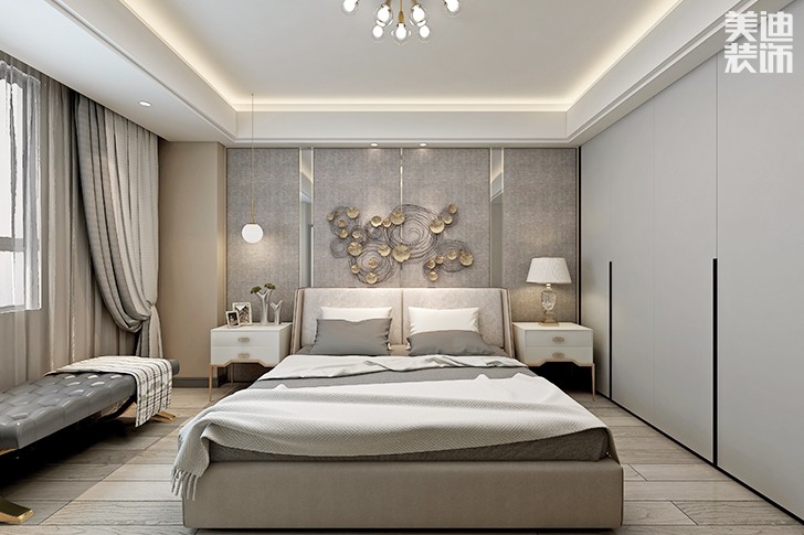 五礦萬鏡園169平米現代輕奢風格裝修案例效果圖--臥室